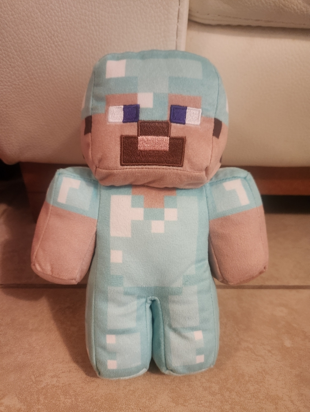 Minecraft Diamond Steve Soft Plush Collectible Pixelated Design Mattel